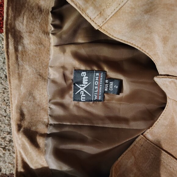 MAXIMA By Wilsons Size 2 Tan 100% Leather Women's Pants New (Unfinished Hem) - Picture 4 of 8